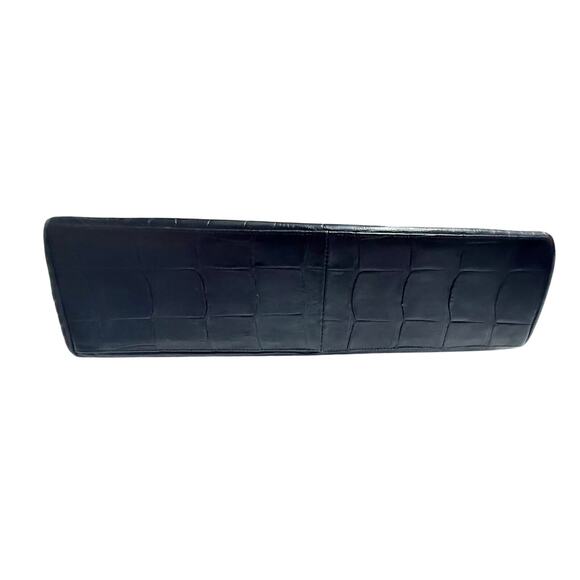 VTG Leather Frame Bag by Crouch & Fitzgerald – Crocodile Embossed 1950s Handbag - Picture 10 of 11